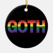 Goth LGBTQ+ Regenbogen Keramik Ornament (Vorne)