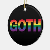 Goth LGBTQ+ Regenbogen Keramik Ornament (Links)
