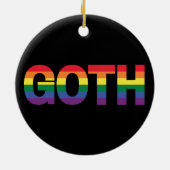 Goth LGBTQ+ Regenbogen Keramik Ornament (Hinten)