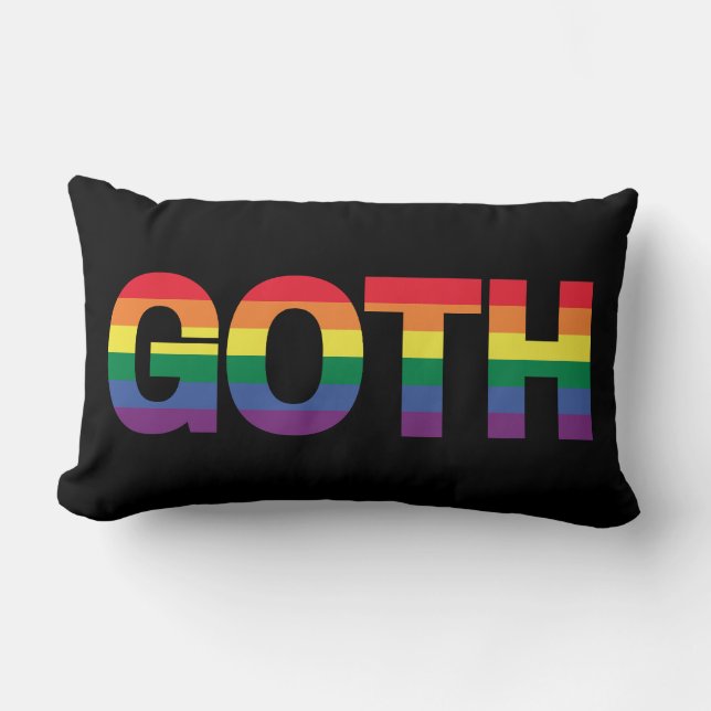 Goth LGBTQ+ Regenbogen Lendenkissen (Vorderseite)