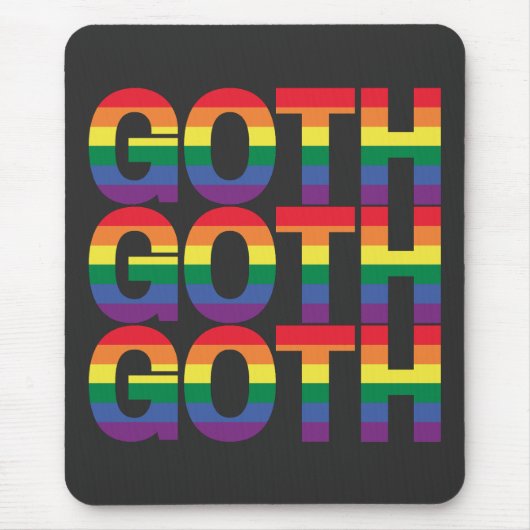 Goth LGBTQ+ Regenbogen Mousepad (Vorne)