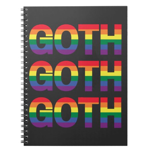 Goth LGBTQ+ Regenbogen Notizblock (Vorderseite)