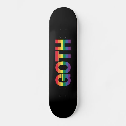 Goth LGBTQ+ Regenbogen Skateboard (Vorderseite)