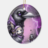 Goth Lila Black Halloween Event Baby Dusche Keramik Ornament (Links)