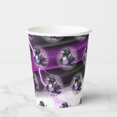 Goth Lila Black Halloween Event Baby Dusche Pappbecher (Rückseite)