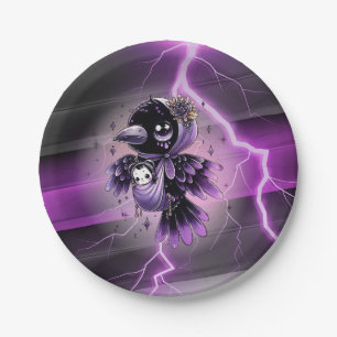 Goth Lila Black Halloween Event Baby Dusche Pappteller