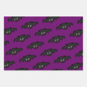Goth Lila Black Kawaii Bat Pattern Geschenkpapier Set (Vorderseite 3)