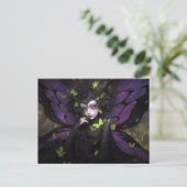 Goth Lila Fairy Girl Fantasy Kunst, Dichtung und M Postkarte (Stehend Vorderseite)