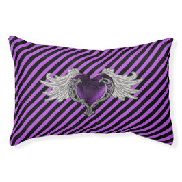 Goth Lila Heart Dog Bed Haustierbett