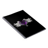Goth Lila Heart mit Angel Wings Notebook Notizblock (Rechte Seite)