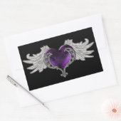 Goth Lila Heart mit Angel Wings Sticker (Umschlag)