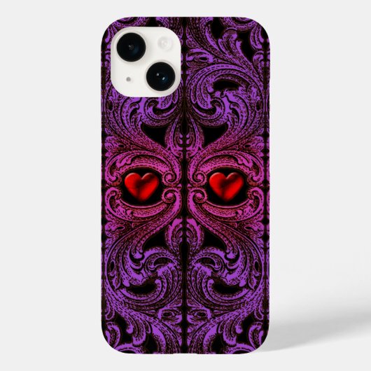 Goth Lila Ornament mit Heart iPhone 7 Fall Case-Mate iPhone Hülle (Rückseite)