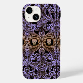 Goth Lila Ornament mit Skull Case-Mate iPhone Hülle