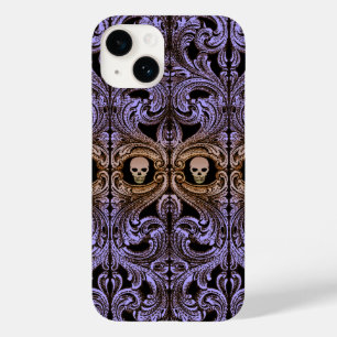 Goth Lila Ornament mit Skull Case-Mate iPhone Hülle