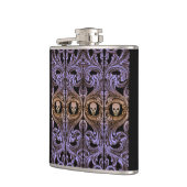 Goth Lila Ornament mit Skull Flachmann (Links)