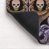Goth Lila Ornament mit Skull Mousepad (Ecke)