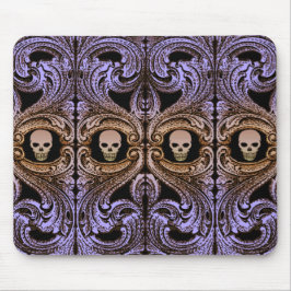 Goth Lila Ornament mit Skull Mousepad