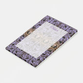 Goth Lila Ornament mit Skull Post-it Klebezettel (angewinkelt)