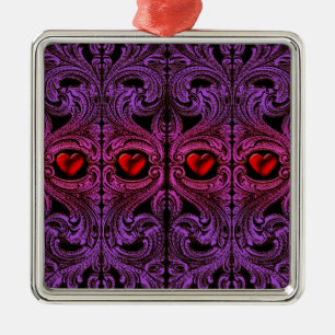 Goth Lila Ornament with Heart