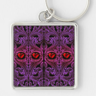 Goth Lila Ornament with Heart Schlüsselanhänger
