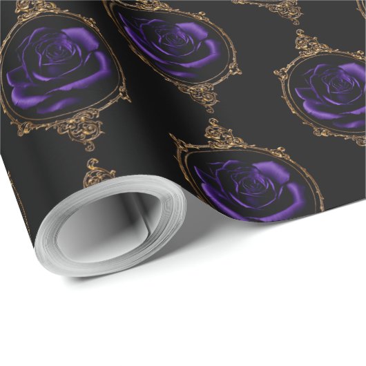 Goth Lila Rose Geschenkpapier (Rolleneckpunkt)