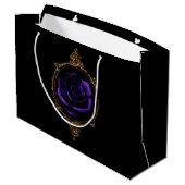 Goth Lila Rose Große Geschenktüte (Rückseite Schrägansicht)