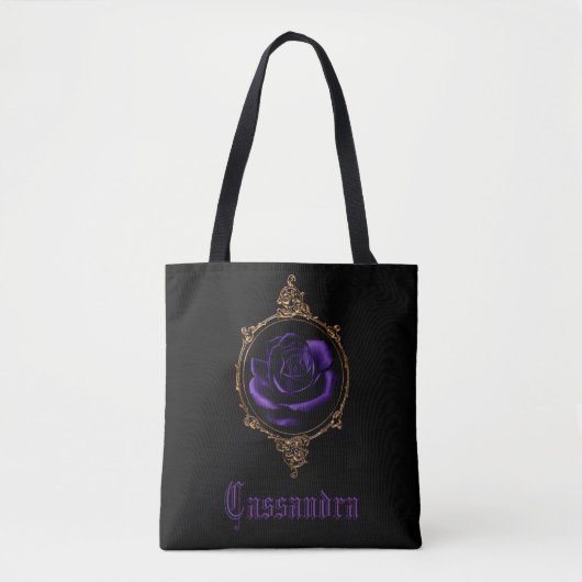 Goth Lila Rose Personalisiert Tasche (Vorderseite)