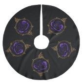 Goth Lila Rose Polyester Weihnachtsbaumdecke (Vorderseite)
