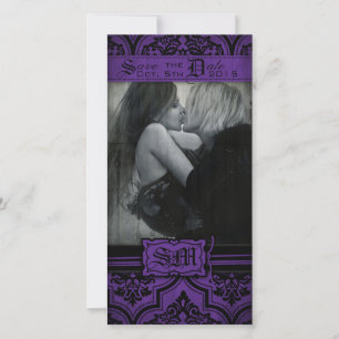 Goth Lila und Black Damask Save the Date