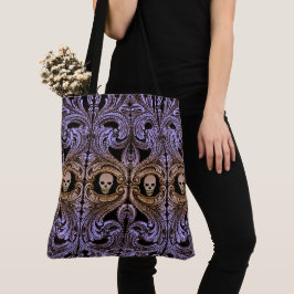 Goth lila Verzierung mit dem Schädel Tasche