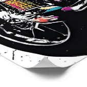 Goth Lion Biker Digital Art Poster (Ecke)