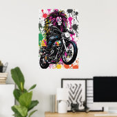 Goth Lion Biker Digital Art Poster (Heimbüro)