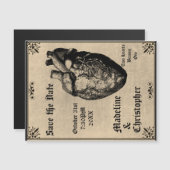 Goth Macabre Heart Gothic Save the Date Magnet (Vorne/Hinten)