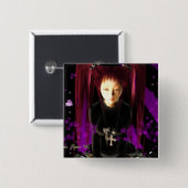 Goth Mädchen Button (Vorne & Hinten)