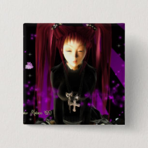 Goth Mädchen Button