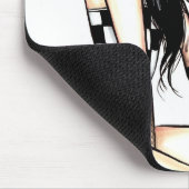 Goth Mädchen mit Kopfhörern Mousepad (Ecke)