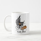 Goth Mama Halloween Baby Carriage Raven Kaffeetasse (Links)