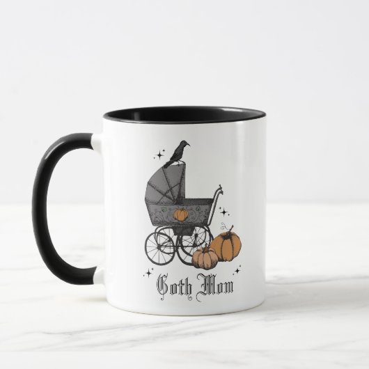Goth Mama Halloween Herbst Viktorianische Babyvers Tasse (Links)