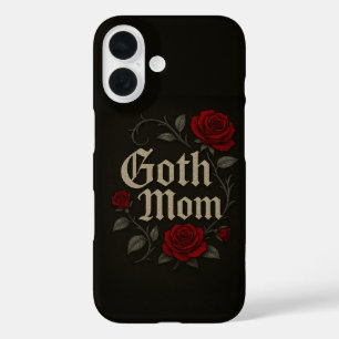 Goth Mama Rote Rose Floral Viktorianisch Typografi iPhone 16 Hülle