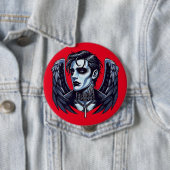 Goth Man Angel Dark Fantasy Art Button (Beispiel)