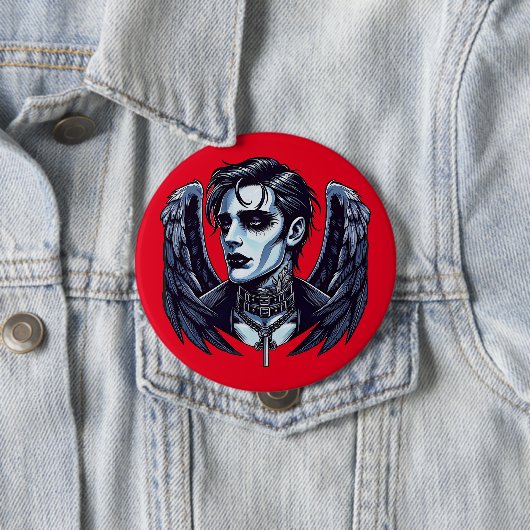 Goth Man Angel Dark Fantasy Art Button (Beispiel)