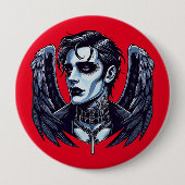 Goth Man Angel Dark Fantasy Art Button (Vorderseite)
