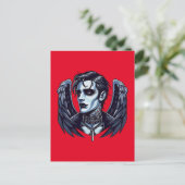 Goth Man Angel Dark Fantasy Art Postkarte (Stehend Vorderseite)
