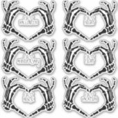 Goth Marriage Milestones Creepy Skeleton Hands Set Aufkleber (Vorderseite)