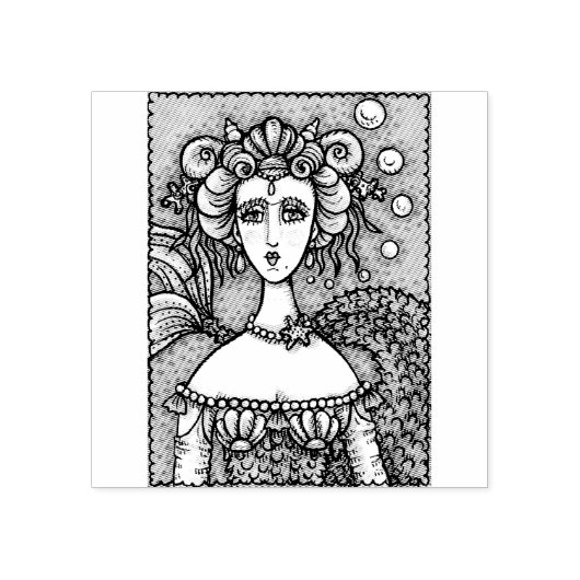 GOTH MERMAID FANTASY RUBBER BRIEFMARKE *Anpassen Gummistempel (Prägung)