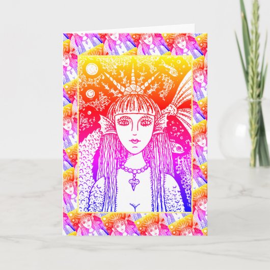 GOTH MERMAID, SCHWARZES MEER SIREN FANTASY WHIMSan Karte (Vorderseite)