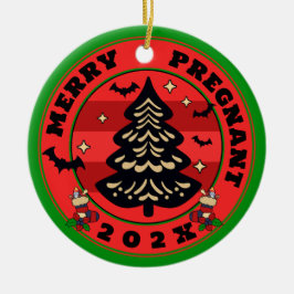 Goth Merry & Pregnant Christmas Keramik Ornament