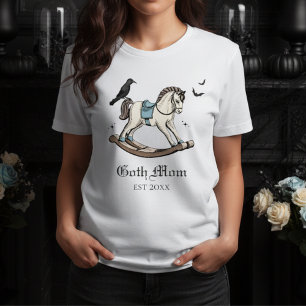 Goth Mom Blaues Viktorianisches Schaukelpferd Tri-Blend Shirt