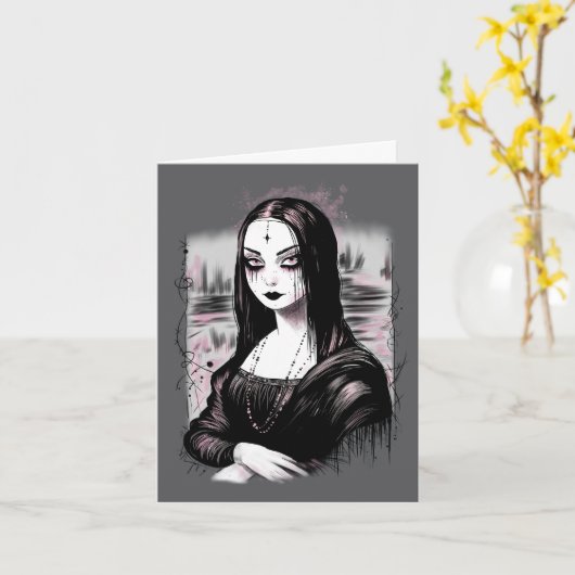 Goth Mona Lisa Karte (Gelbe Blume)