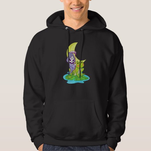 Goth Mondphase Frosch Mondphase Frosch Hoodie (Vorderseite)